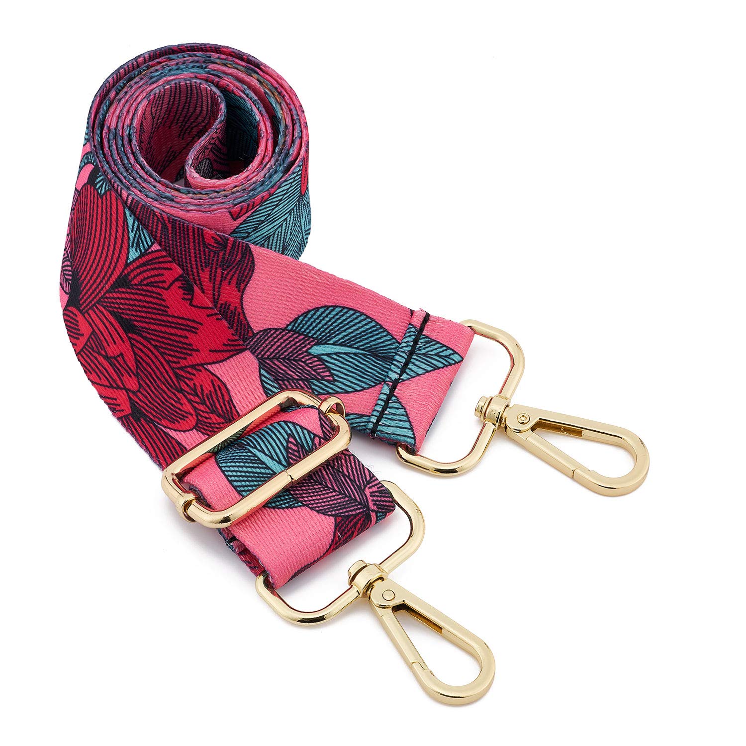 Wide Shoulder Strap Adjustable Replacement Belt Crossbody Canvas Bag Handbag((3.8CM) Flower4)