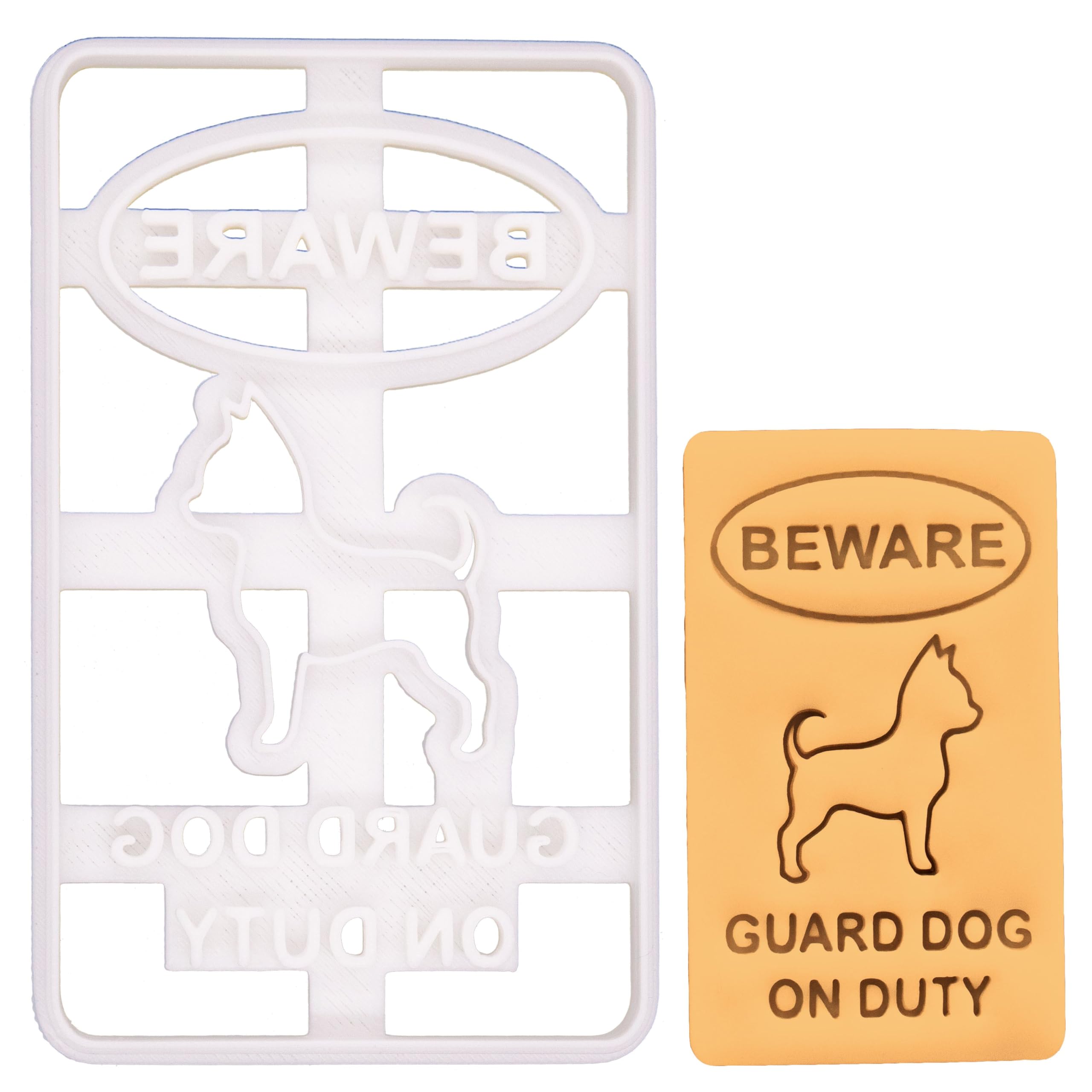 BAKERLOGY Chihuahua Warning Sign Cookie Cutter - Detailed Biscuit Cutter Design for Baking and Crafts, Ideal on Fondant, Dough, Clay