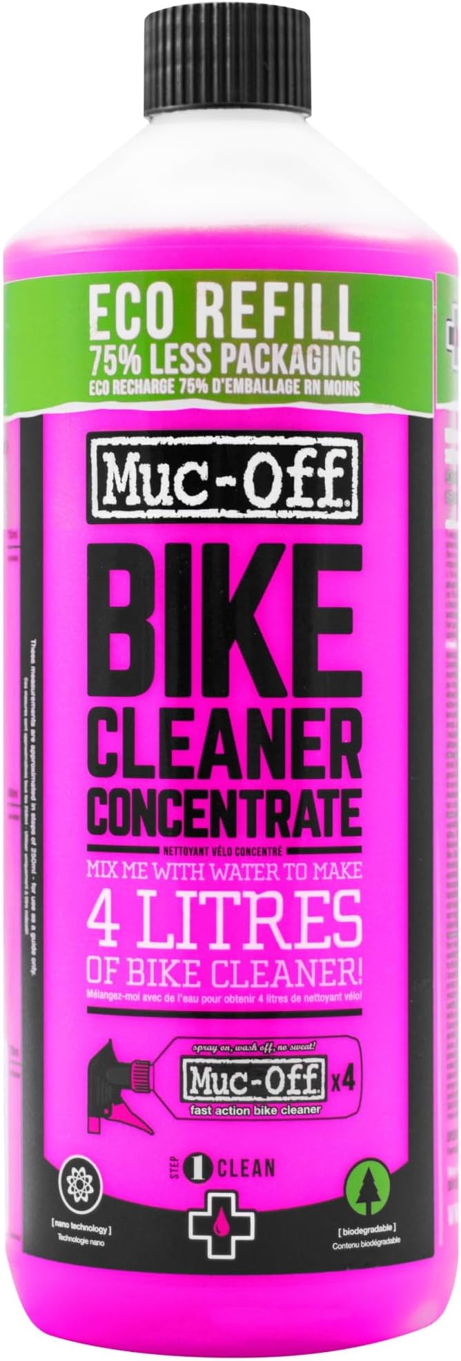 Muc-Off Bike Cleaner Concentrate Nano Tech 1L - Biodegradable, Multi-Use