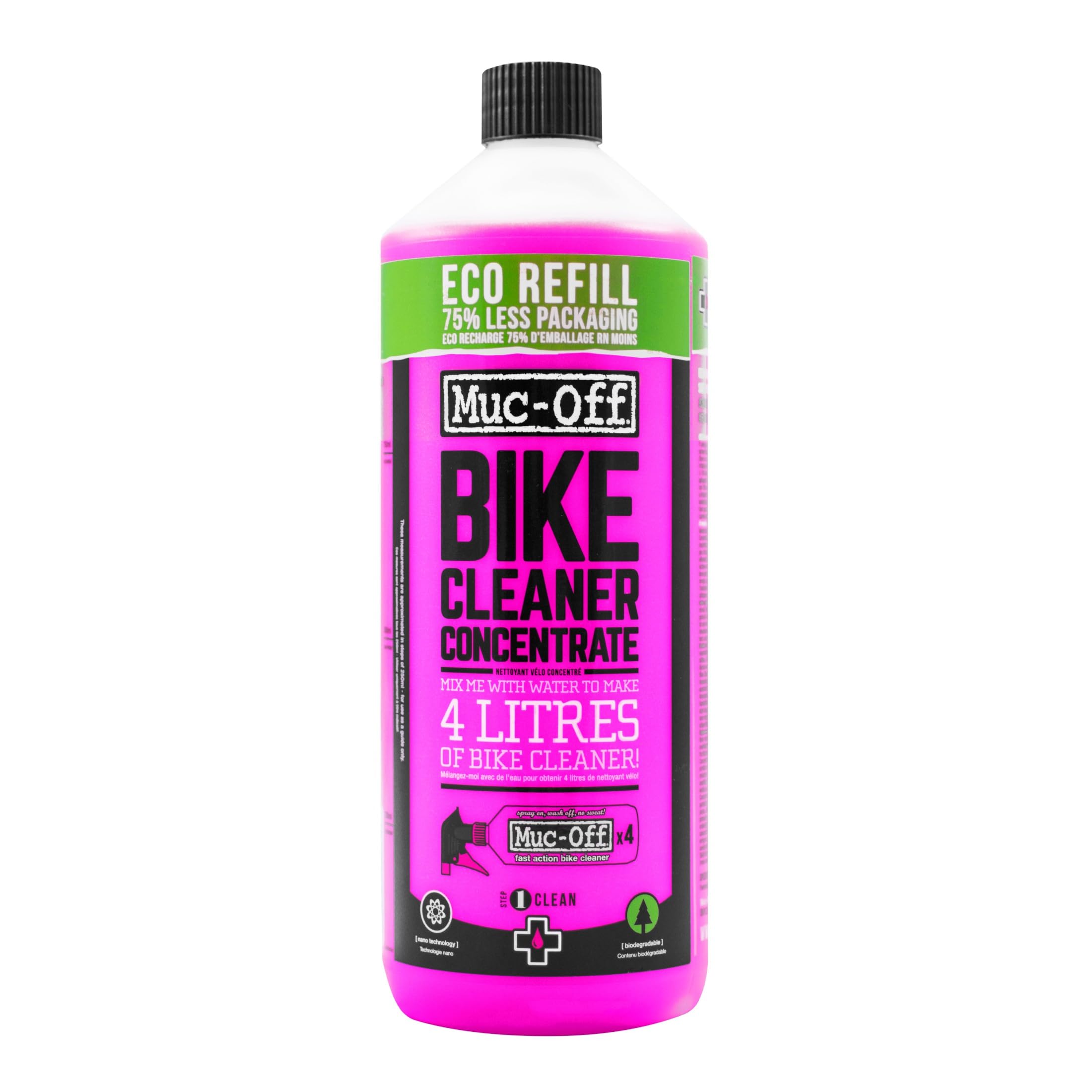 Muc-Off Bike Cleaner Concentrate - Nano Technology - Ready-to-Use Bike Cleaning Solution - Biodegradable Formula for Bicycle and Motorcycle - Multi-Use Degreaser - 1L