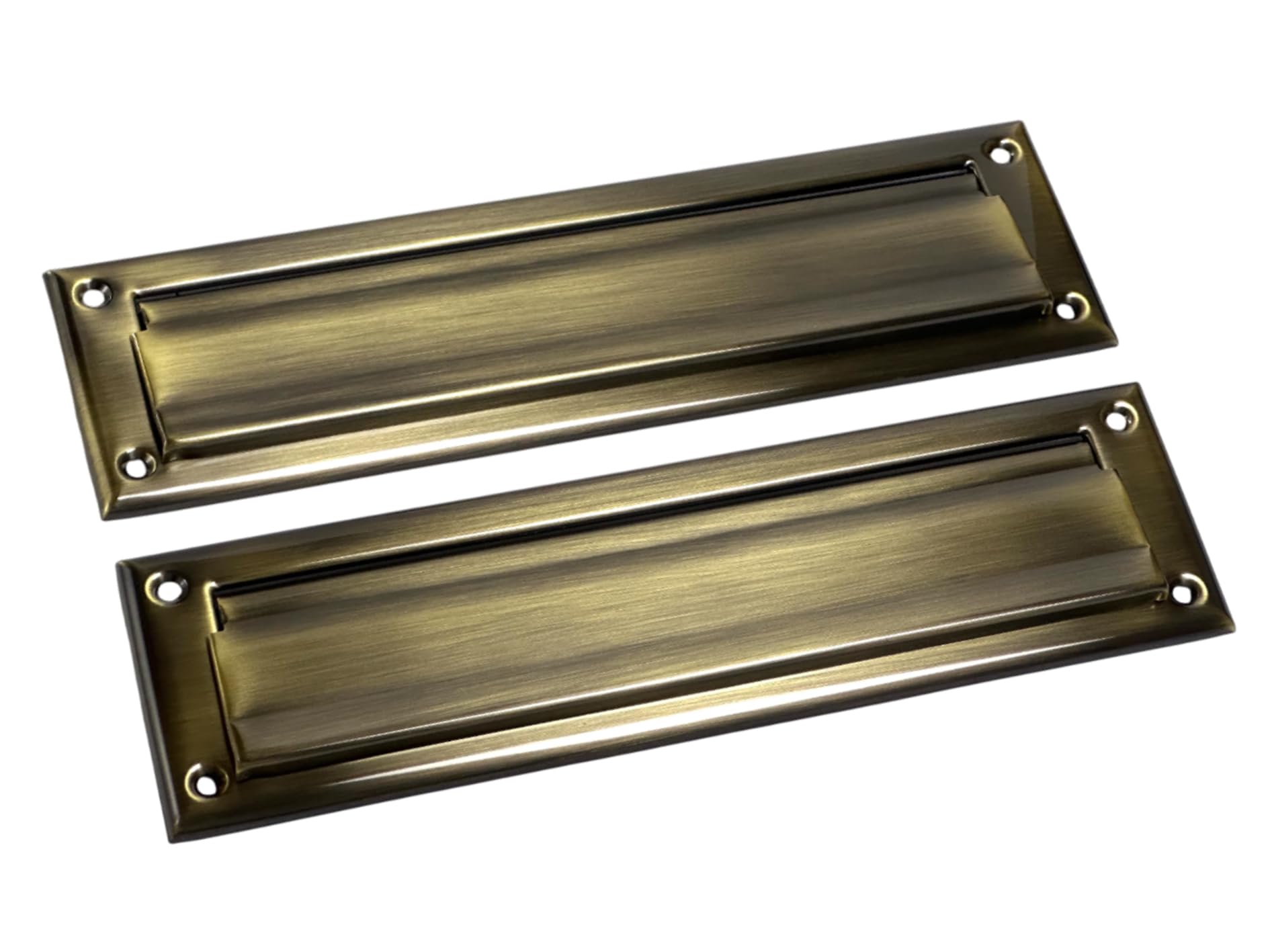 Photo 1 of QCAA Solid Brass Mail Slot, with Solid Brass Interior Back Plate, 10" x 3", Antique Brass, 1 Pack, Made in Taiwan