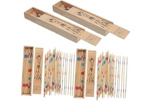 BESTonZON 4 Boxes Educational Wooden Pick Up Sticks Game for Colorful Wood Material Promotes Hand-Eye