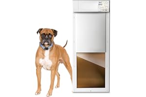 Power PET Automatic Pet Door by High Tech Pet - Large Door Mount for Pets to 100 lb - 4 Way Access - Dual Range Control - Deadbolt Security - Directional Sensing - Air Tight - US Customer Service