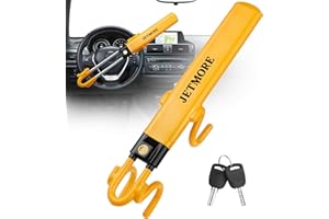 JETMORE Steering Wheel Lock, Anti Theft Car Device with Adjustable Design, Car Lock in Compatibility, Car Wheel Lock with Reinforced Steel, Car Anti Theft Device with Tamper-Proof Bolts