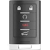 VOFONO Key Fob Remote Control Replacement fit for Cadillac SRX ATS ELR XTS 2010-2015 FCC ID: NBG009768T 5-Button Car Start 315 MHz Keyless Entry Control