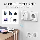 Iroussa UK to EU Adapter Plug 2 Pack with 3 USB Ports Schuko Type E/F view 3