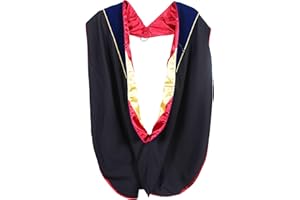 MyGradDay Deluxe Graduation Doctoral Hood with Gold Piping,Available Customization