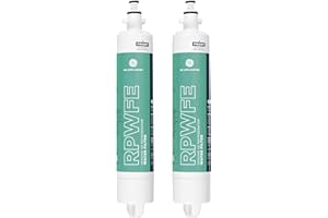 GE RPWFE Refrigerator Water Filter, Genuine Replacement Filter, Certified to Reduce Lead, Sulfur, and 50+ Other Impurities, Replace Every 6 Months for Best Results, Pack of 2