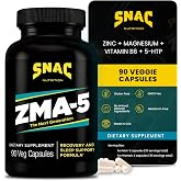 SNAC ZMA-5 Magnesium Glycinate Mineral Supplement Zinc B6-90 Veg Capsules | Supports Evening Routines, Muscle Function, Daily Wellness Formula with 5-HTP for Active Lifestyles and Nutritional Balance