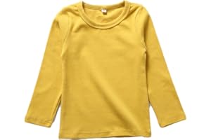 KISBINI Unisex Girls Cotton Long Sleeve T-Shirt Top Tees