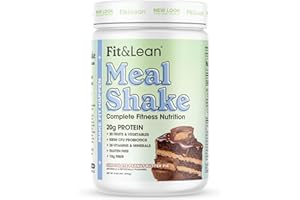 Fit & Lean Meal Shake Meal Replacement with Protein, Fiber, Probiotics and Organic Fruits & Vegetables, Chocolate Peanut Butter Pie, 1lb, 10 Servings
