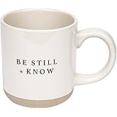 Sweet Water Decor Be Still and Know Mug - Religious Christian Coffee Mug - Inspirational Bible Verse - 14oz Stoneware Coffee Cup - Microwave & Dishwasher Safe