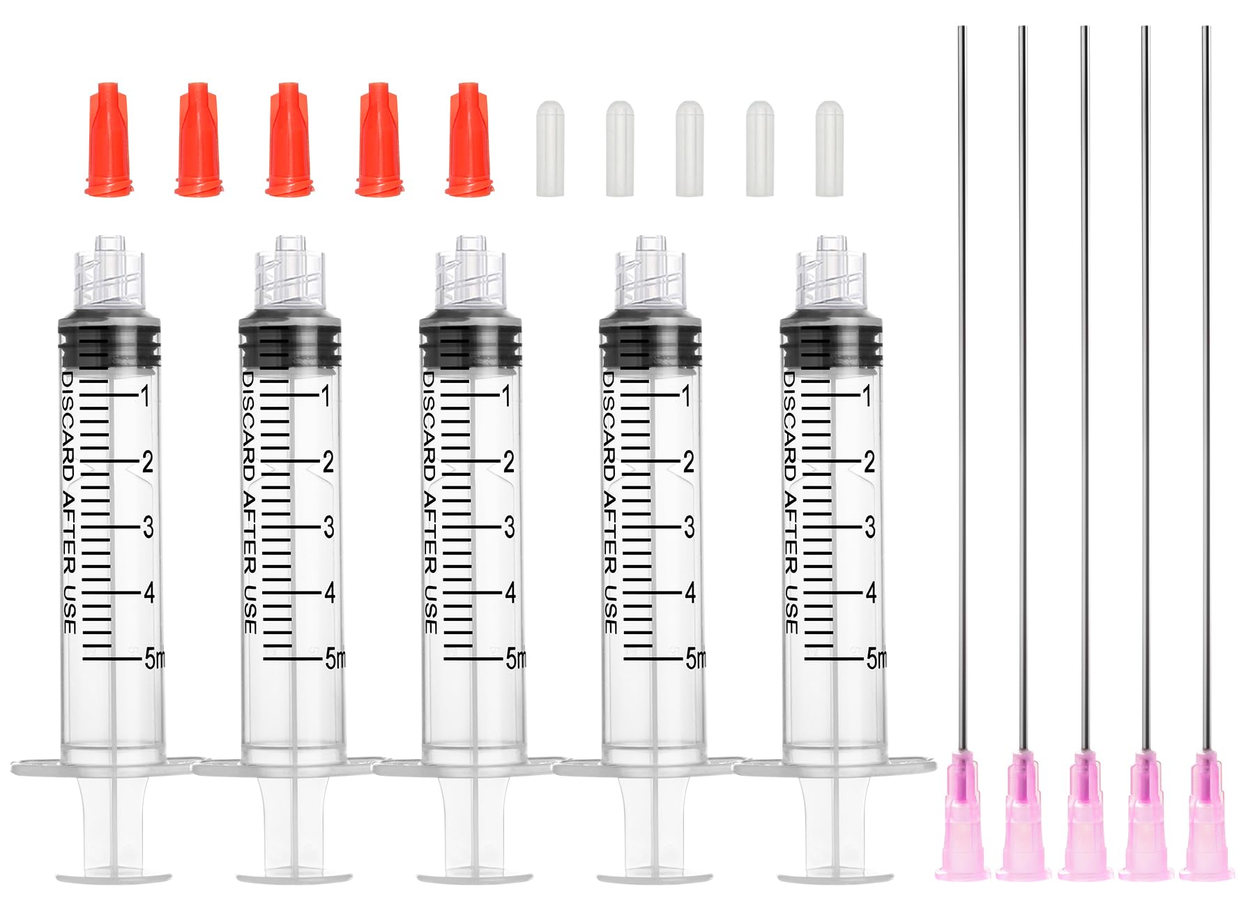 Photo 1 of 5ml Luer Lock Syringes with 18 Gauge 4 Inch Blunt Tip Needles for Precision Liquid Dispensing, Oil or Glue Applicator, Refilling Ink Cartridges