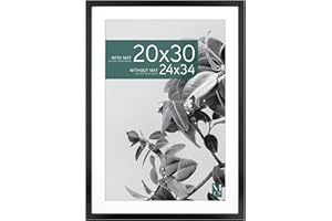 MCS Studio Gallery 24x34 Poster Frame, Display Pictures 20x30 With Mat or 24x34 Without Mat, Vertical & Horizontal Wall Hangi