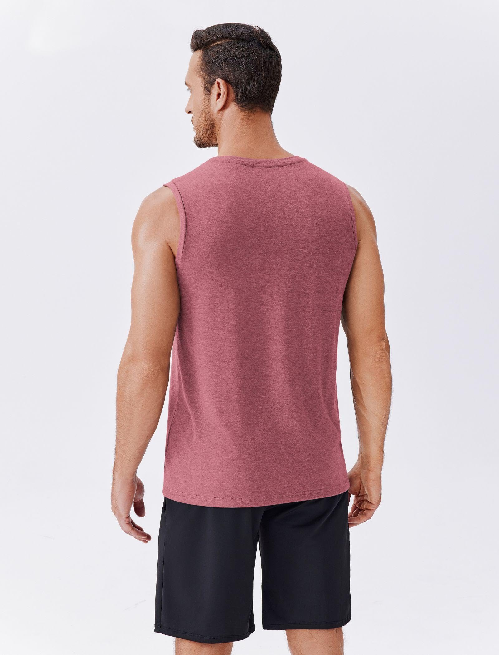 PINSPARK Men's 3 Pack Workout Tank Tops Gym Sleeveless Shirts Quick Dry Training Muscle Shirts for Men