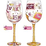 NymphFable You are Awesome gifts for women Thank You Gift, Hand Painted Wine Glasses Decorative Wine Glasses, Birthday Gift f