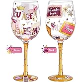 NymphFable You are Awesome gifts for women Thank You Gift, Hand Painted Wine Glasses Decorative Wine Glasses, Birthday Gift for Mom, Teacher, Friend 15oz