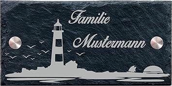 Turschilder Fur Die Haustur Mit Namen Leuchtturm Gravur