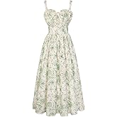 Scarlet Darkness Summer Dresses for Women 2026 Floral Corset Dress Long Milkmaid Dress with Pocket