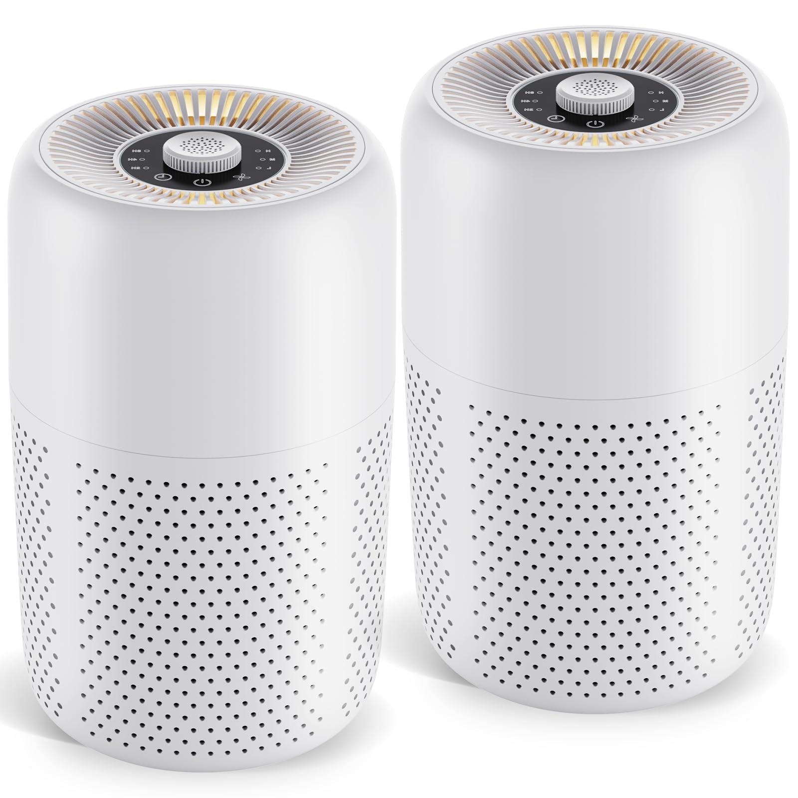 Photo 1 of 2 Pack YARIKI Air Purifiers for Bedroom Home with Aromatherapy Function,Small Air Purifier with Nightlight Speed Control,24dB Low Noise for Better Sleep,For Pet Room Dorm Kitchen,P60 (White)