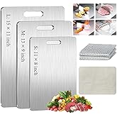 Titanium Cutting Board Set of 3, 100% Pure Titanium Cutting Boards for Kitchen, Double Sided & Food-Grade, Cutting Mat Sets for Meat Fruit & Vegetable (M+L+XL)
