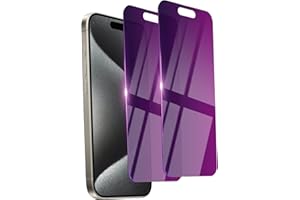 Ifaeveus 2 Pack Privacy Screen Protector for iPhone 15 Pro Max Tempered Glass for 15 ProMax 6.7inch Private Saver Anti-Spy Anti-Blue Light Eye Protection Anti-Scratch Full Coverage