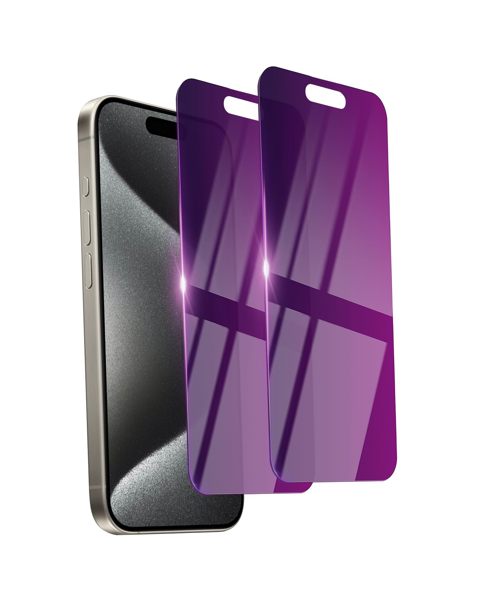 Photo 1 of Ifaeveus 2 Pack Privacy Screen Protector for iPhone 15 Pro Max Tempered Glass for 15 ProMax 6.7inch Private Saver Anti-Spy Anti-Blue Light Eye Protection Anti-Scratch Full Coverage