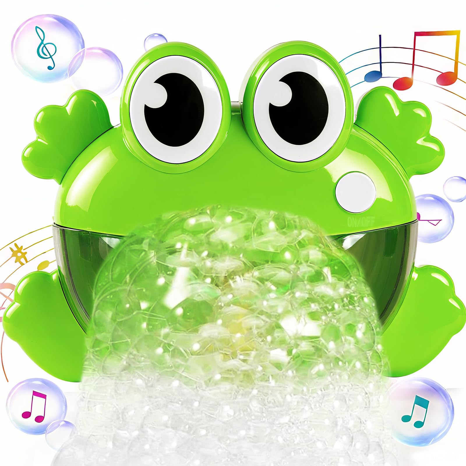Olensson Baby Bath Toys, Bath Bubble Machine with 12 Songs, Automatic Frog Bubble Maker Bath Toy for Toddler, Fun Bathtub Sensory Shower Toy for 1-6 Year Kids