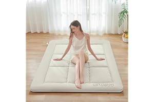 GORTUPI Twin Size Japanese Floor Futon Foldable Futon Mattress for Floor Tatami Mattress Portable Rollaway Bed for Guest Playmat for Kids Tatami Sleeping Pad Japanese Mattress for Adults Beige A