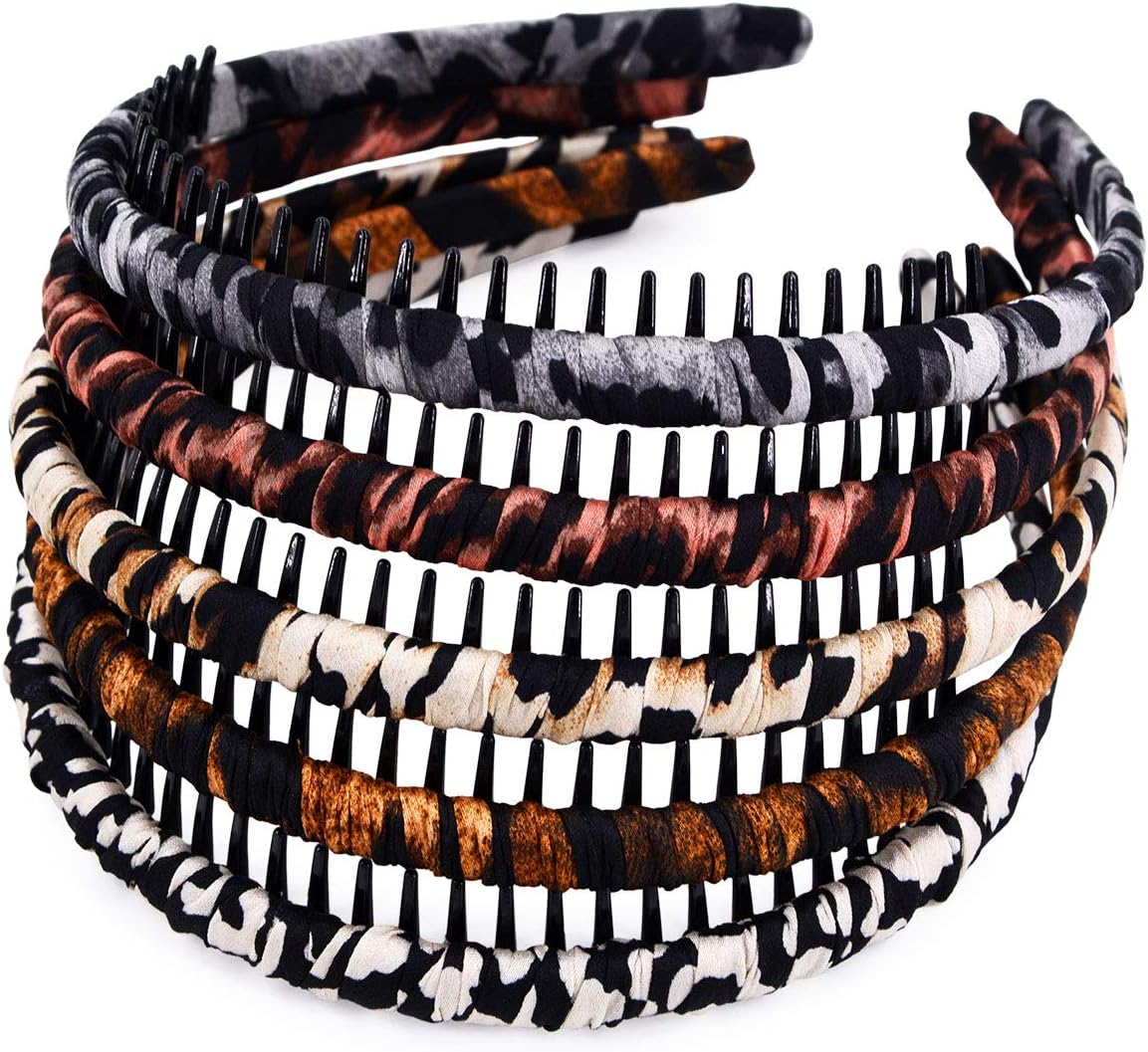 STHUAHE Woman 5PC Multicolor Protection Resin Teeth Comb Hair Hoop Hairband Headband Hair Accessories by Beauty hair (5 Colors)