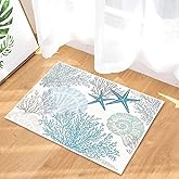 Coastal Area Rug 2x3 Throw Rugs Beach Ocean Area Carpet Small Rug Washable Entryway Doormat Indoor Entrance Door Mats Non-Sli