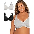 Fruit of the Loom Women's Fit for Me Collection: Plus-Size Unlined Underwire Bra-Cotton Comfort & Pinch-Free Straps