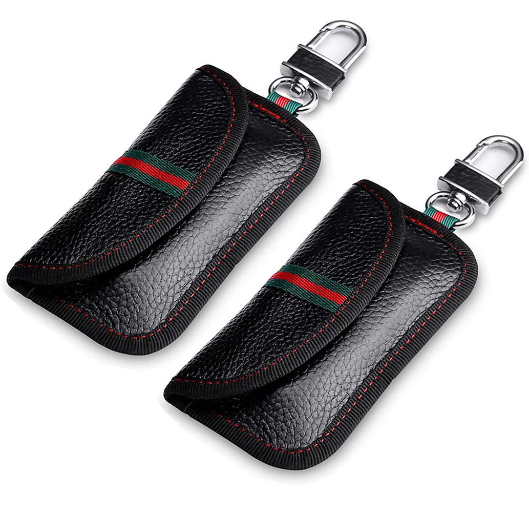 2 Pack Car Key Signal Blocker Pouch, VAWcornic Faraday Bag for Car Keys Keyless Signal Blocking Key Case RFID Blocker Bag for Car Security, Anti-Theft Remote Entry Smart Fobs Protection