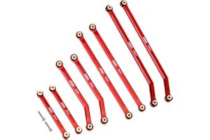 INJORA High Clearance Front 4 Links Set for SCX24 Gladiator Dodge Power Wagon 1/24 RC Crawler Car Axial, 8PCS (Red)