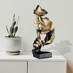 aboxoo Thinker Statue, Silence is Gold Abstract Art