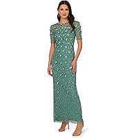 adrianna papell women's beaded mermaid long dress Adrianna Papell Women's Beaded Mermaid Evening cocktail party Gown black size 4