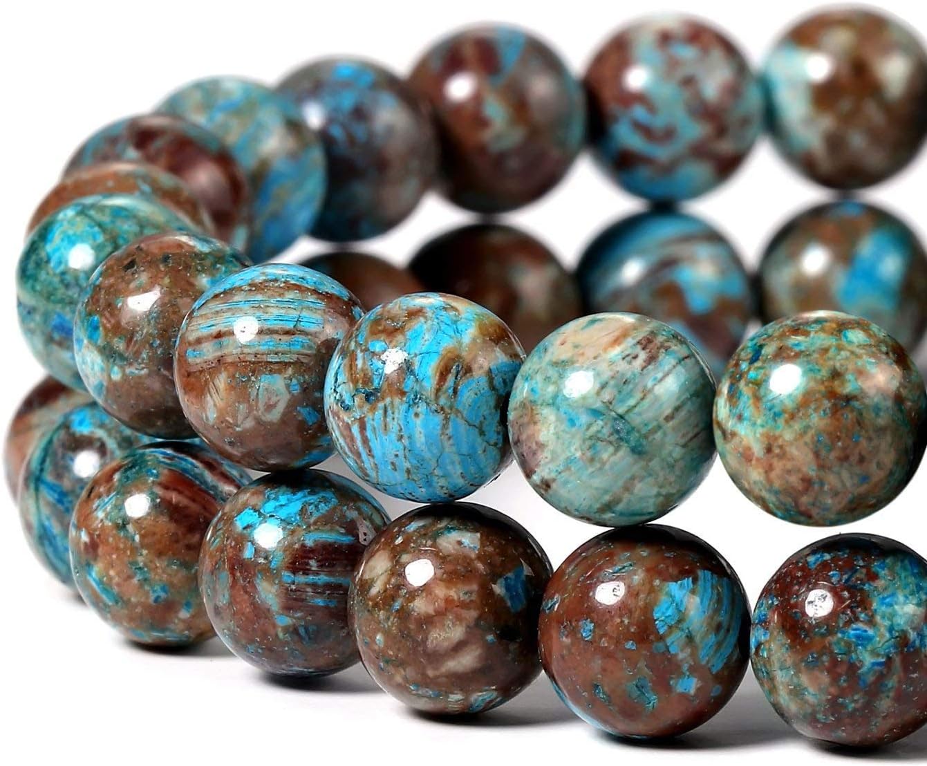 4mm Blue Crazy Lace Agate Beads Semi Precious Gemstone Round Loose Stone Beads for Jewelry Making (95-100pcs)