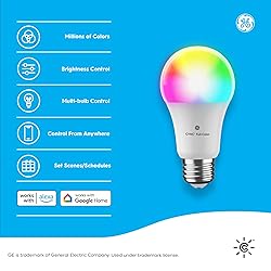 GE CYNC A21 Smart LED Light Bulbs, Color Changing