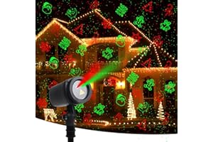 Borelor Christmas Laser Lights Outdoor,12 Patterns Christmas Projector Lights with Remote Control for Indoor Outdoor Holiday Decoration