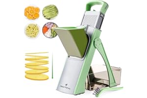ONCE FOR ALL Upgrade Safe Mandoline Slicer Plus, Adjustable Vegetable Food Chopper Potato Fries French Fry Cutter, Detachable