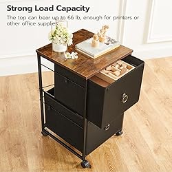 HOOBRO 2 Drawer Mobile File Cabinet, Rolling