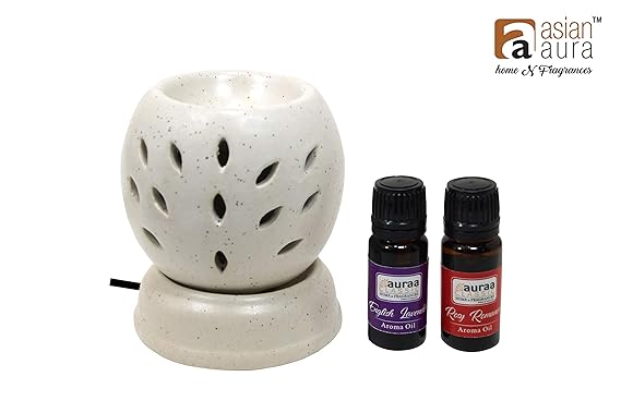 Asian Aura Electric Diffuser for Home (10 ml Aroma Oil in Fragrance of Rose & Lavender)