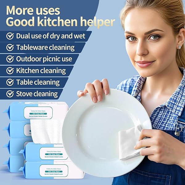 REUSABLE DRY & WET DISH SOAP FOAM WIPES – MULTI-PURPOSE CLEANING TOWELS FOR KITCHEN, BATHROOM, TRAVEL | NO WATER NEEDED, ECO-FRIENDLY, REACHES HARD-TO-CLEAN AREAS (60 PACK)