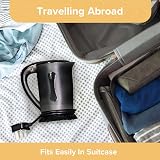 Quest Black Compact Travel Kettle 0.5L Dual Voltage 600W 2 Cups view 5