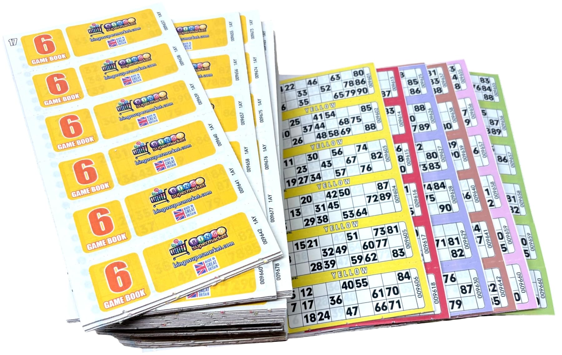 Bingosupermarket 600 Books 6 Page Game, Strips Of 6 To View Tickets Bingo Tickets 1-90 Numbered