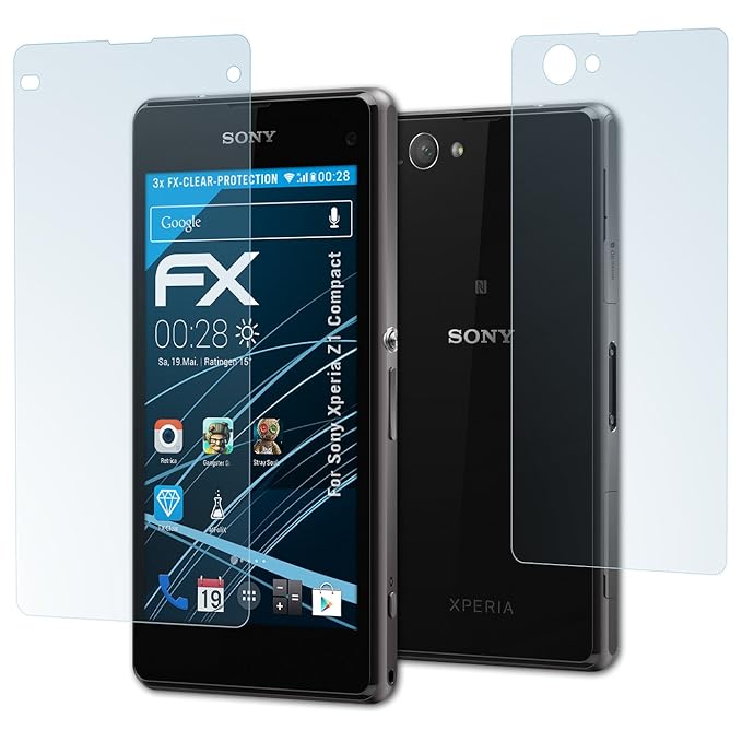 atFolix Schutzfolie kompatibel mit Sony Xperia Z1 Compact Folie, ultraklare FX Displayschutzfolie (3er Set)