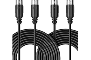 VKheroKV MD-PRO 5 Pin DIN MIDI Cable OFC Wire for Keyboard, Rack Synth, Sampler, Sound Source and Other Music Gear. MD-PRO (15 Feet (2 Pack))