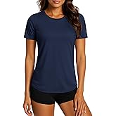 TACVASEN Womens Workout Shirt Short Sleeve UPF 80+ Sun Protection Shirts Moisture Wicking Tops