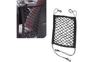 jokormo 1 PC Car Front and Rear Seats Pet Isolation Net, Double-Layer Coarse Net Breathable Anti-Scratch Anti-Collision Dog Safety Barrier Protection, Flexible Storage Bag, Universal for Cars (Black)