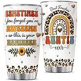 JENOIS Best Freakin Auntie, Tumbler 20 Oz With Lid And Straw, Cheetah Print Leopard, Aunt Gifts
